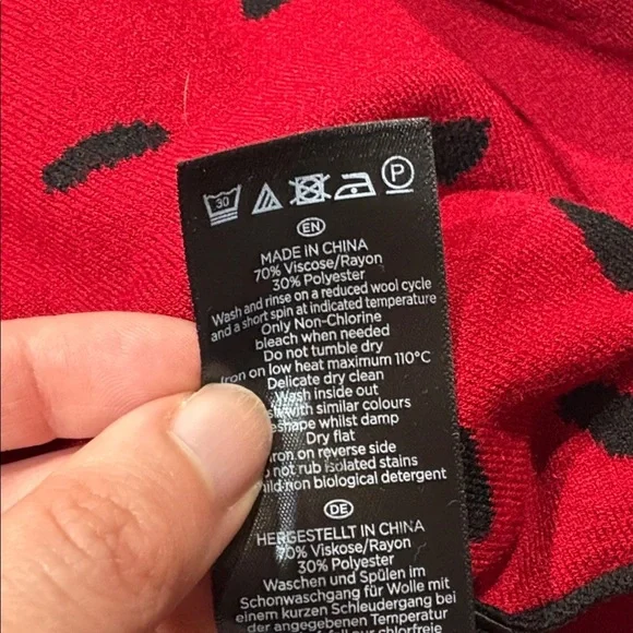 Hobbs London Black Red Jodie Knitted A-line Dress - Picture 8 of 8